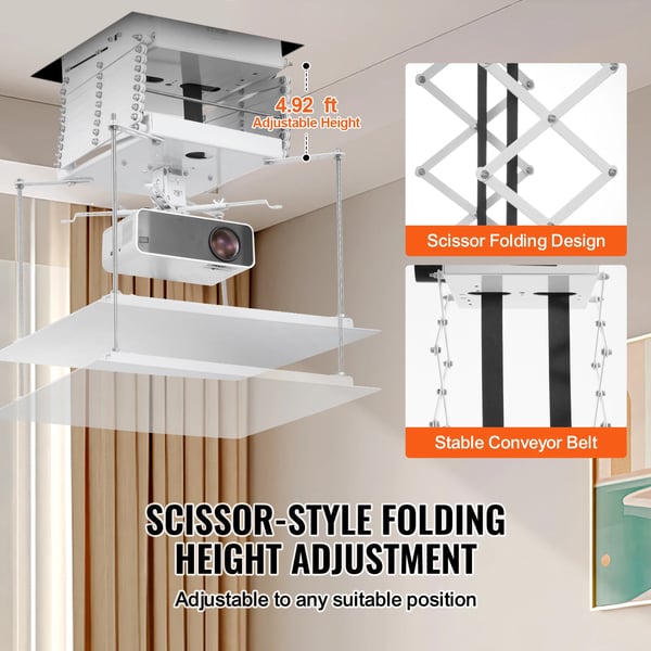Projektorlift, Skjult Design, Trådløs Kontrol,Loftmontering