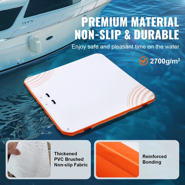Oppustelig Dok, Holdbart PVC, Skridsikker Overflade,10x10ft