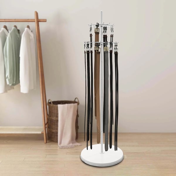 Tie Rack, 31 Koukkua, Säädettävät Jalakset,VALKOINEN