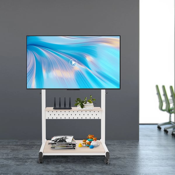 TV-bord, Højdejusterbart, Mobil Design,HVID