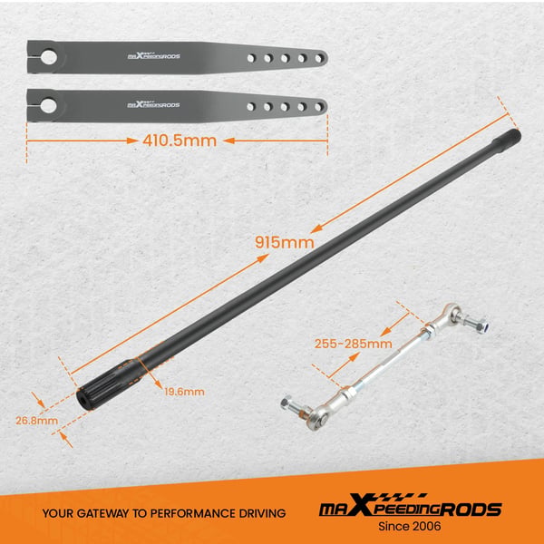Front Sway Bar Links Kit, Holdbart varmebehandlet stål, Justerbar længde 255-285 mm, Direkte erstatning