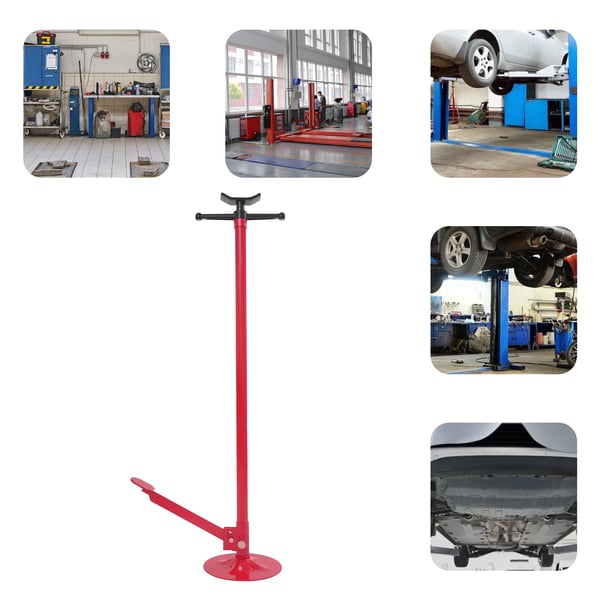 Under Hoist Jack Stand, Materiale: Stål, Justerbar Højdeområde: 133,5-200 cm, Maksimal Belastningskapacitet: 0,75 T, Bredde på Base: 30 cm