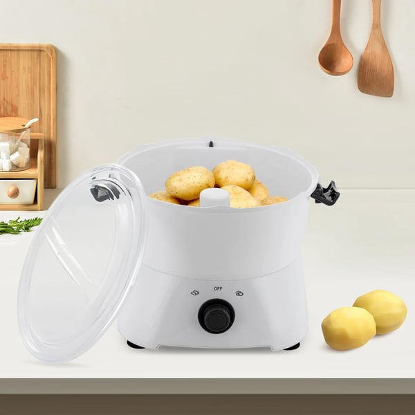 Elektrisk Kartoffelskræller, Effektiv Skrælning, Stor Kapacitet,HVID
