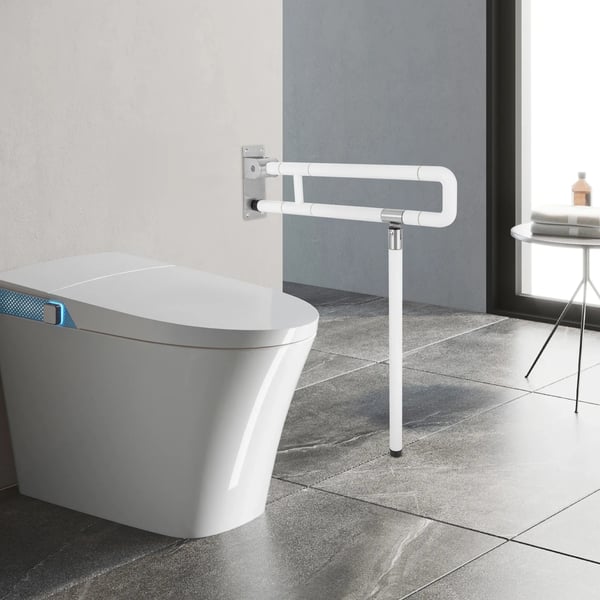 Foldbar Greb, Maksimal Vægtkapacitet 220 lb, Rørlængde 1,26 tommer, Monteringsplade Tykkelse 0,12 tommer, Antibakterielt Materiale