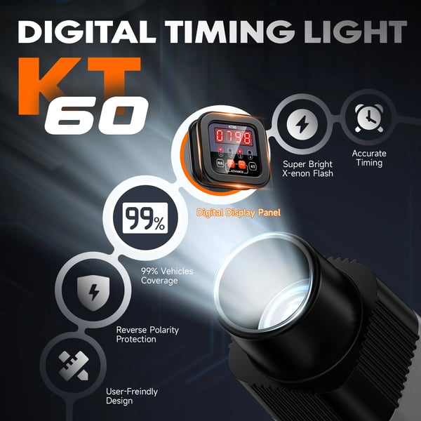 Timing Light, Digital Aflæsning, Justerbar Forudgang,KT60