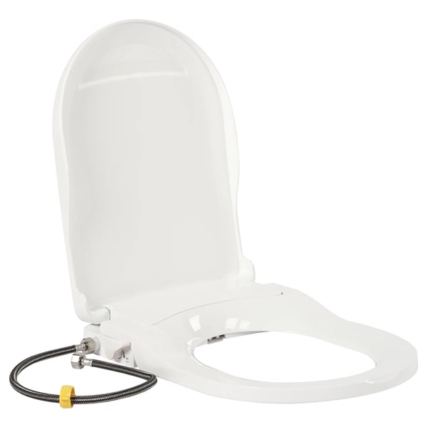 Bidet toilet sæde, dual dyse, ergonomisk design,HVID