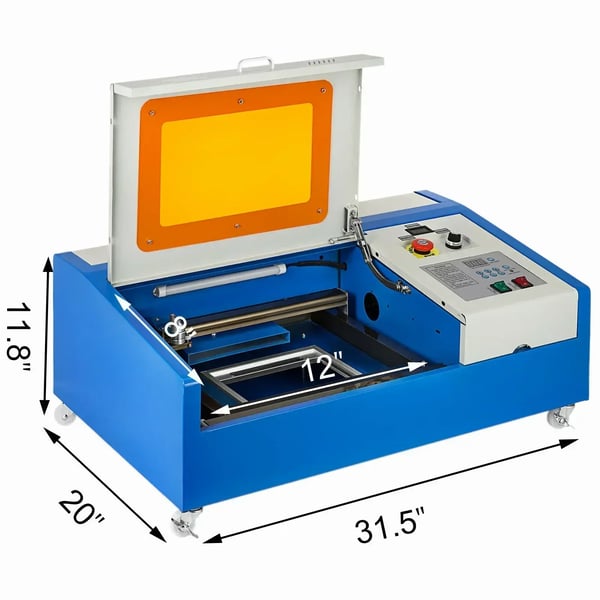 Laserkaiverrin, Kaiverrusalue 300x200 mm, CO2-laserityyppi, Tehonkulutus 300W, Maksimi kaiverrusnopeus 300 mm/s, Positiotarkkuus 0.01 mm