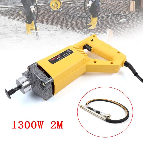 Betonvibrator, 1300 Watts motor, ergonomisk design,Gul, EU