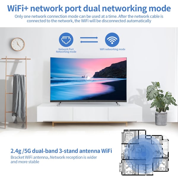 Set-Top-Boks, 4K UHD, Dual-Band Wi-Fi,GT KOMBO