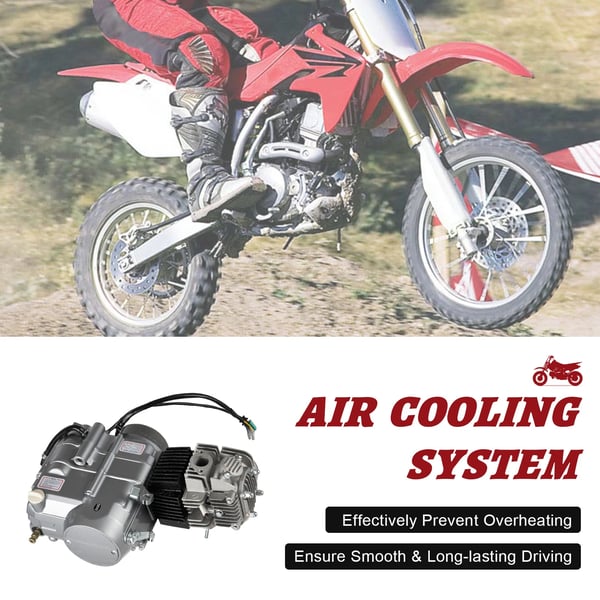 Motor, 125CC, Luftkølesystem,Sølv