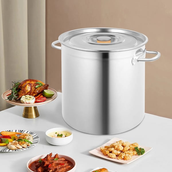Suppe- og fondkedel, 35 liter kapacitet, holdbart rustfrit stål,Lys Grå