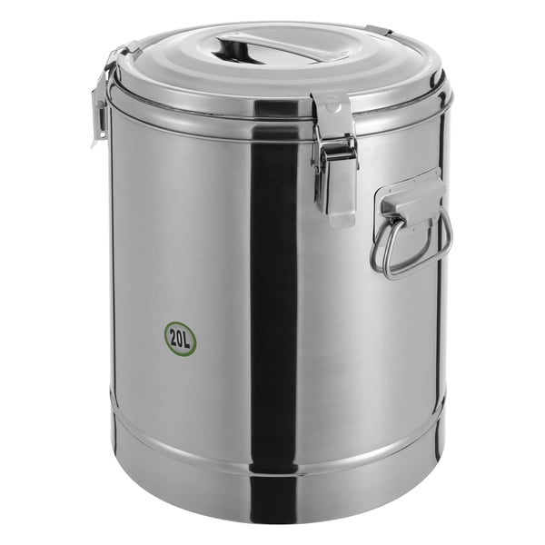 Isoleret suppe transportør, 5,28 gallon, 201 rustfrit stål, 304 rustfrit stål liner, fremragende varmebevaring, tætsluttende lågdesign