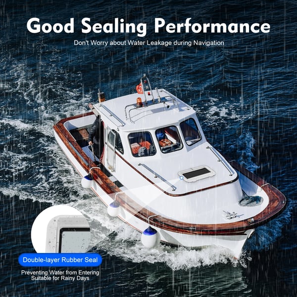 Rektangulært Porthole, Vandtæt Design, 90° Åbning,HVID