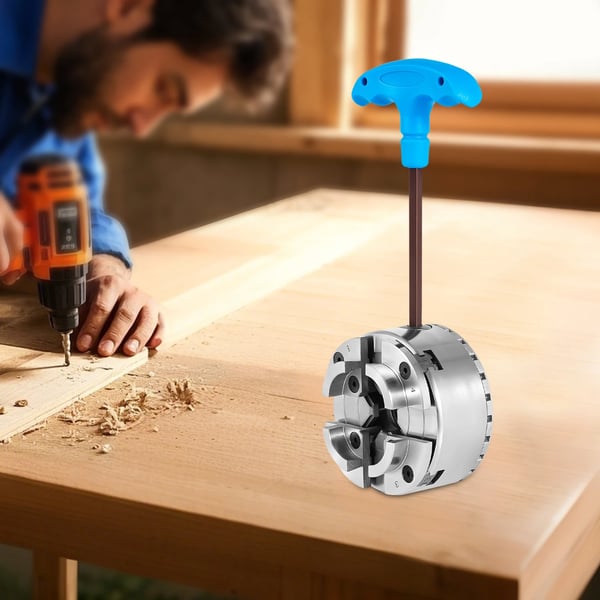 Självcentrerande klämma, slitstarkt stål, lätt design, Silver