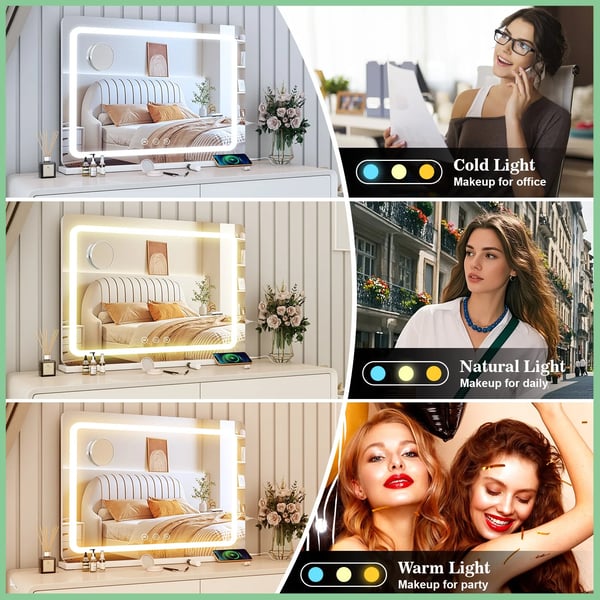 Meikkipeili, LED-valolla, moderni muotoilu,VALKOINEN