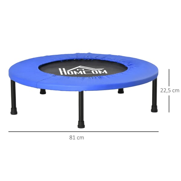Fitness Trampolin, Beskyttende Kant, 100 kg Vægtkapacitet,Blå