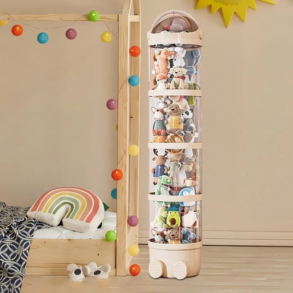 Opbevaringsrør til Krammedyr, Rummelig Kapacitet, Holdbart Design,Beige