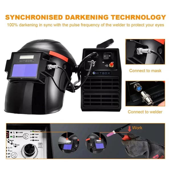 Svejsehelme, Auto-Darkening, Udsigtsområde,HB888