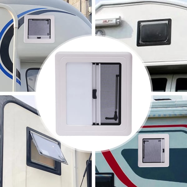 RV Ventilationsvindue, Justerbar Åbning 70°, Holdbar Konstruktion,Hvid