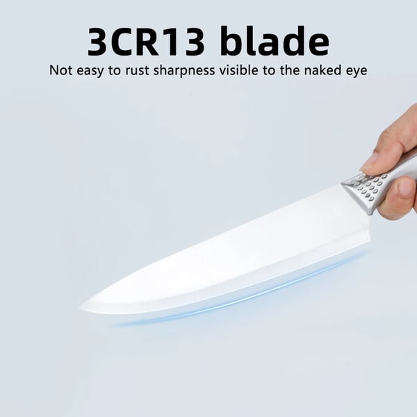 Kniv sæt, rustfrit stål, blad længde 20,5 cm, håndtag længde 13 cm, ergonomisk design, miljøvenlig