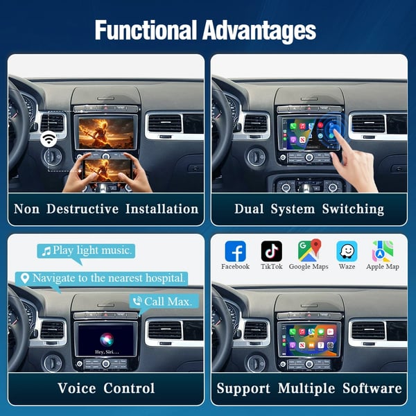 Carplay Android Auto Retrofit Modul, Til Premium SUV RNS 850, Kompatibilitet med VW Volkswagen Touareg,RNS850