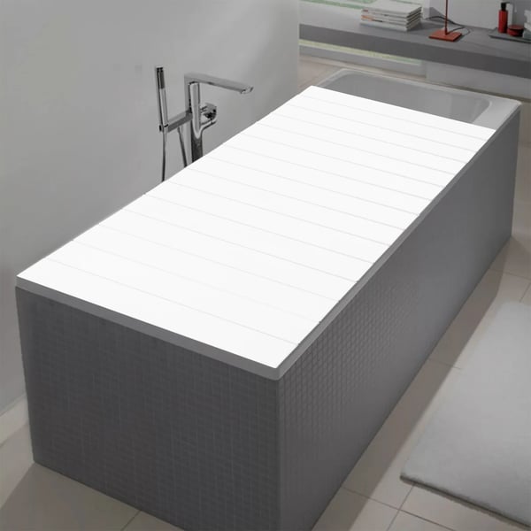Badkarstray, Fällbar Design, Hållbart PVC-material,VIT