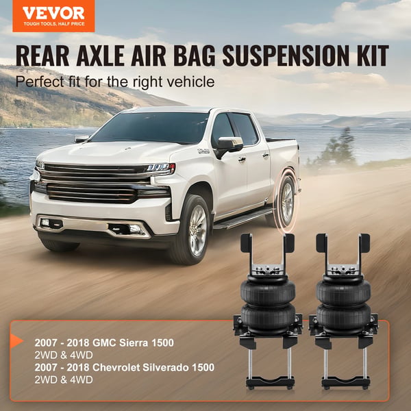 Airbag-fjederkit, kompatibelt med 2007-2018 GMC Sierra og Chevrolet Silverado, 5000 lbs belastningskapacitet,5000Pund