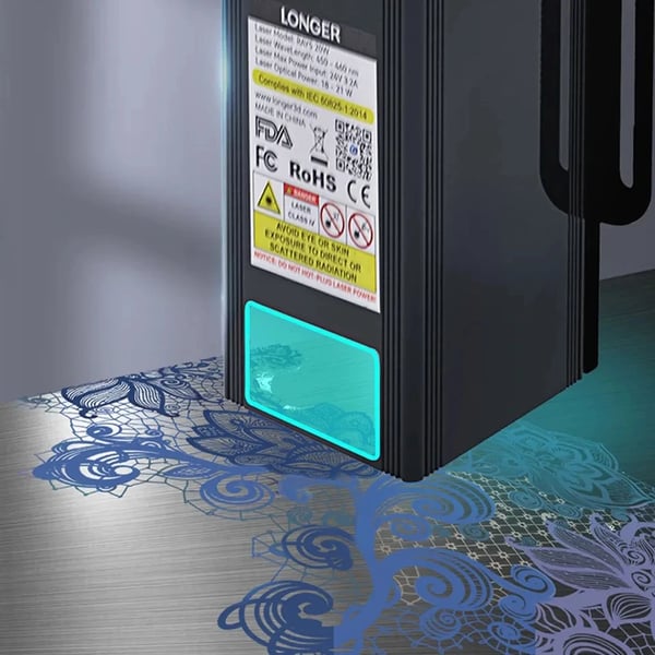 Lasergraver, 20W Effekt, Touchscreen Kontrol, 32-Bit Chipset, 375*375mm Graveringområde,LÆNGERE RAY5 20W