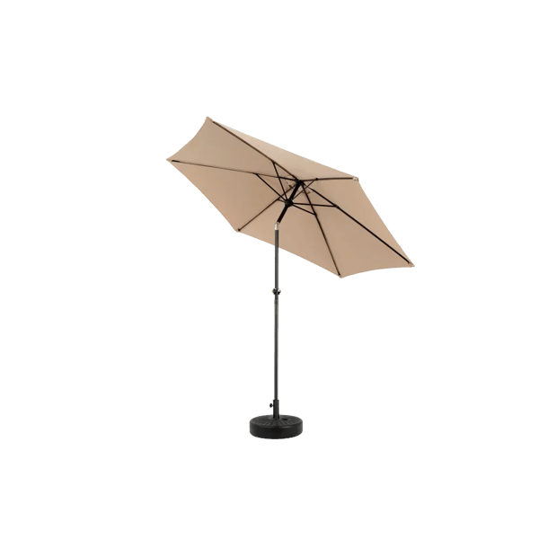 Udendørs Parasol, Kranksystem, Stort Rektangulært Design,Lys Kaffe
