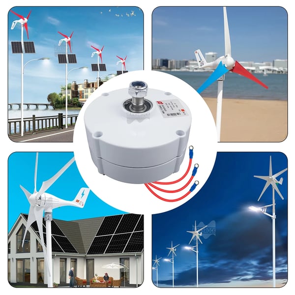 Permanent Magnet Generator, 100W effektudgang, 12V spænding,12V, 100W 12V, Enkelt aksel