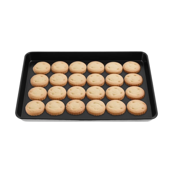 Kageplade, Aluminiumlegering, 60*40*4.6cm, Temperaturmodstand 250℃, Non-Stick Belægning, Sort