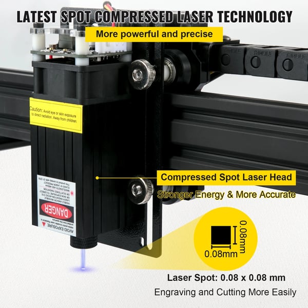 Lasergravør, Præcisionsgravering, Alsidig Kompatibilitet,46 x 81cm 6W