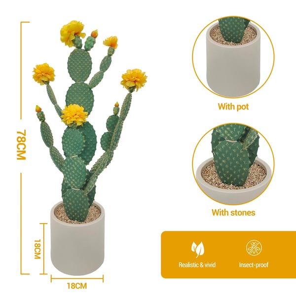 Kunstig kaktusplante, 88 cm højde, EVA-materiale, Indendørs og udendørs brug, Falsk plante stil, Hjem og kontor dekoration