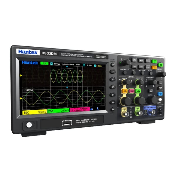 Digitalt oscilloskop, 500MHz båndbredde, 2GSa/s samplingshastighed med bølgeformgenerator,DSO2D50