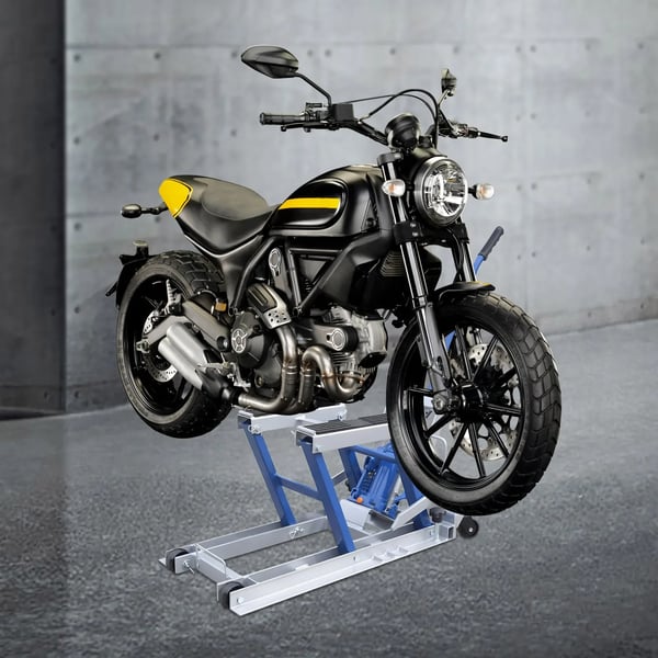 Motorcykel Løfteplatform, 680kg Kapacitet, Hydraulisk Betjening,Blå