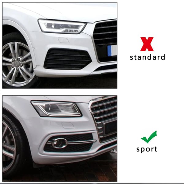 Sumuvalon ritilä, kiiltävä musta, kromi, Audi Q5 S-Line 2013-2017, Audi SQ5 2014-2017, suora vaihto