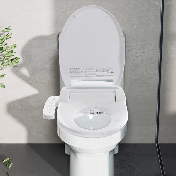 Elektrisk bidet toilet sæde, opvarmet sæde, justerbar vandtemperatur, egnet til V- og U-formede toiletter, AC 220V, vaskeeffekt 1600W
