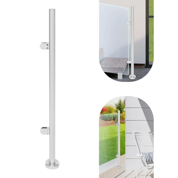 Glas Balustrade Gelænder, 316 Rustfrit Stål, Moderne Børstet Finish,Sølv