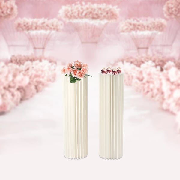 Cylinder Blomsterstand, Genanvendeligt Design, Robust Struktur,Mælkehvid, 2PCS
