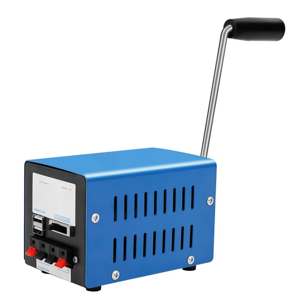 Håndsvinggenerator, 20W output, 5V USB output, metal konstruktion, bærbart design, nødsituation brug