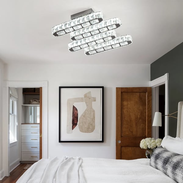 Loftlampe, Krystal Design, Alsidige Belysningsmuligheder,Ændringsbar, XY04-SS