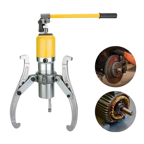 20T Hydraulisk Trækker, Tre-Klo Design, Holdbar Støbejernskonstruktion,Gul