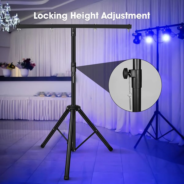 DJ Justerbart Tripod Stativ, Justerbar Højde 99-180 cm, Robust Jernkonstruktion,sort