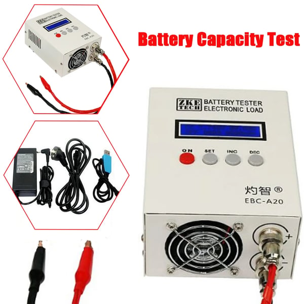 Lithiumbatterikapacitetstesteren, Opladning/Afladning 20A, 85W Effekt, 4-tråds Test