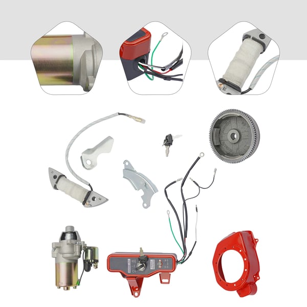 Elektrisk Startmotor Tændingssæt, Kompatibel med Honda GX160 5,5HK, Honda GX200 6,5HK,Til Honda