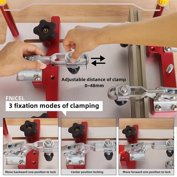 Tømrerfræsebord Kopi Sled, Præcise Snit, Alsidigt Design,Rød