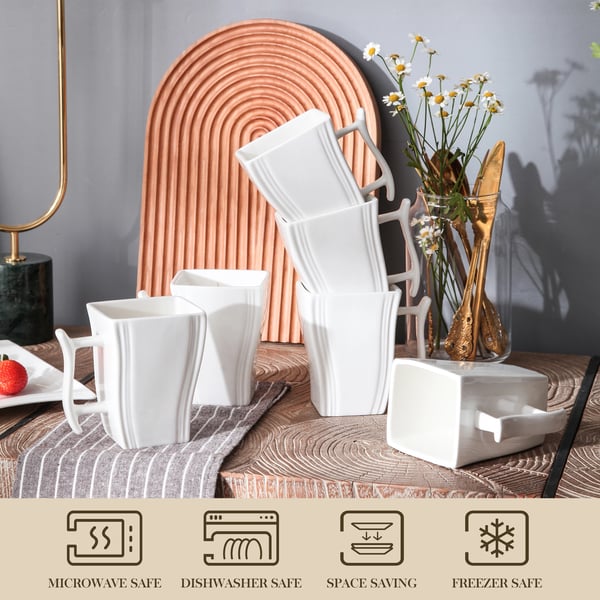 Porslinskoppar, 6-delar, elfenbensvit, , 6pcs, 330ml