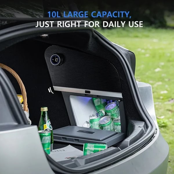 Bilkøleskab, bærbar 10L kapacitet, dual-mode temperaturkontrol, kompatibel med Tesla New Model 3 2025,Model 3