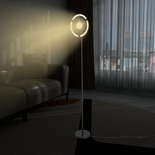 LED Gulvlampe, Fleksibel Farveskiftende, Fjernbetjening,sort