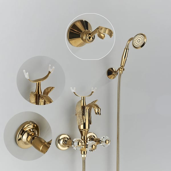 Badekararmatur, Poleret Overfladefinish, Klassisk Stil,Skinnende Guld